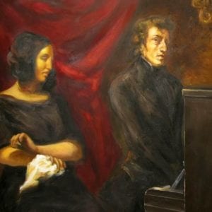 Delacroix’s portrait of George Sand and her most famous lover, Frederic Chopin